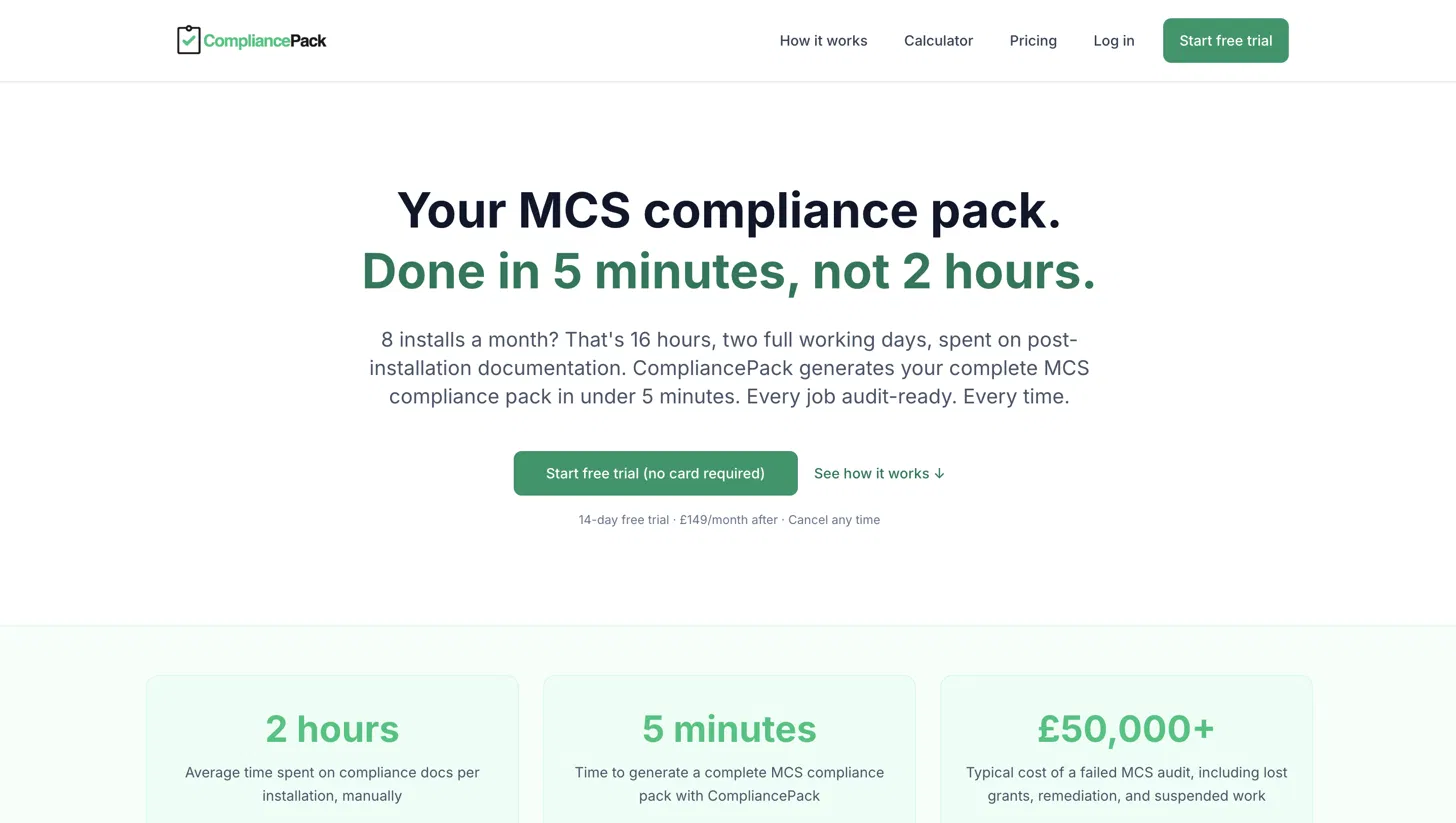 CompliancePack — MCS compliance pack dashboard
